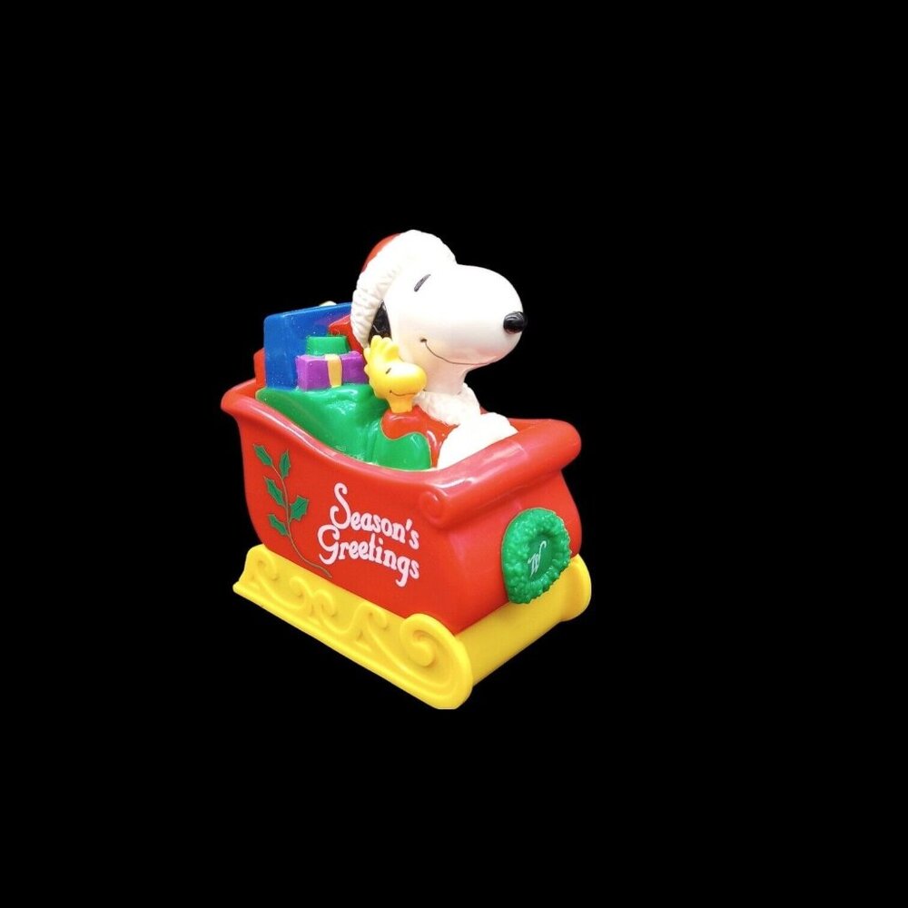 Vtg Peanuts Snoopy Ornament Lot of 9 Christmas Whitman's Candies Sleigh Bank - Picture 2 of 16